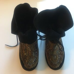 WMN House of Harlow 1960 black Moccasins Sz 10/40